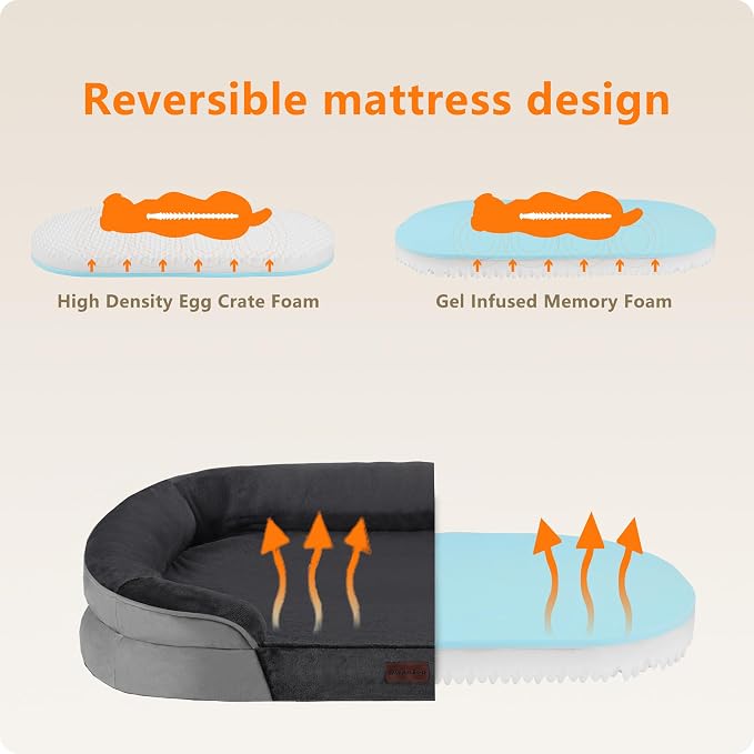 Dwanton Orthopedic Dog Bed for Extra Large Dogs - Image 3