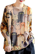 YESNO Women Christmas Sweater Graphic Printed Oversized Pullover Sweaters by YESNO