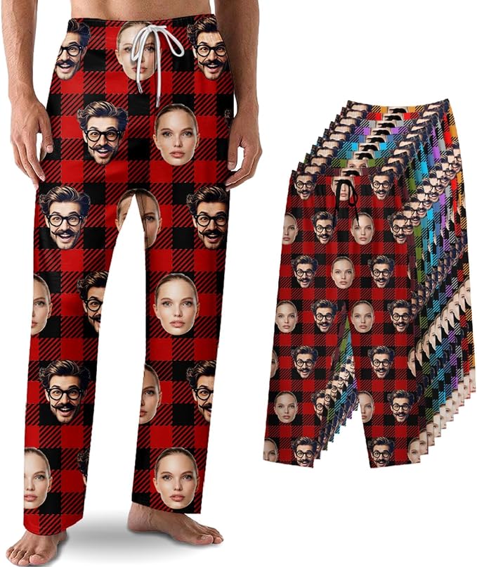 Custom Pajama Pants with Face customized PJ Pants Christmas Valentine gifts by Unknown