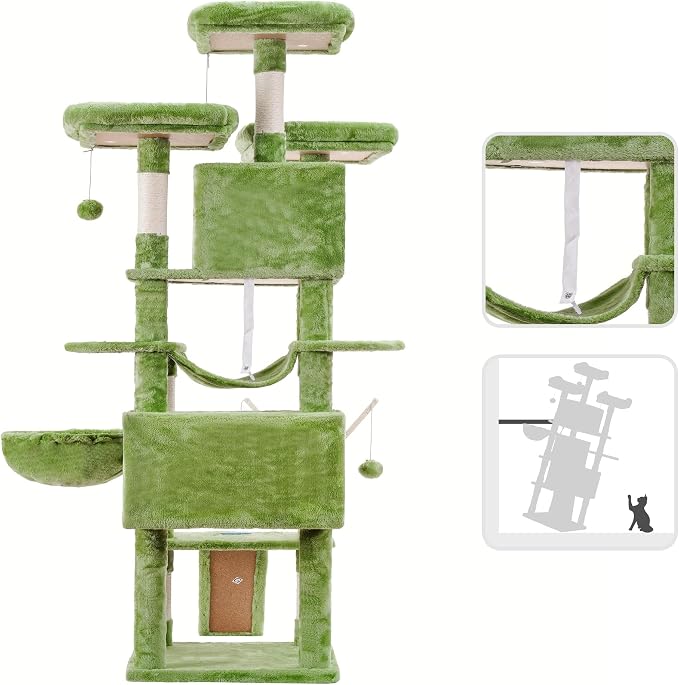 Hey-brother Cat Tree, 71 inches XL Large Cat Tower - Image 7
