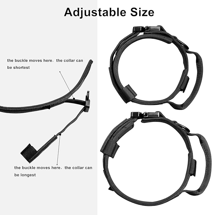 DAGANXI Tactical Dog Collar, Adjustable Military Training Nylon Dog Collar - Image 3