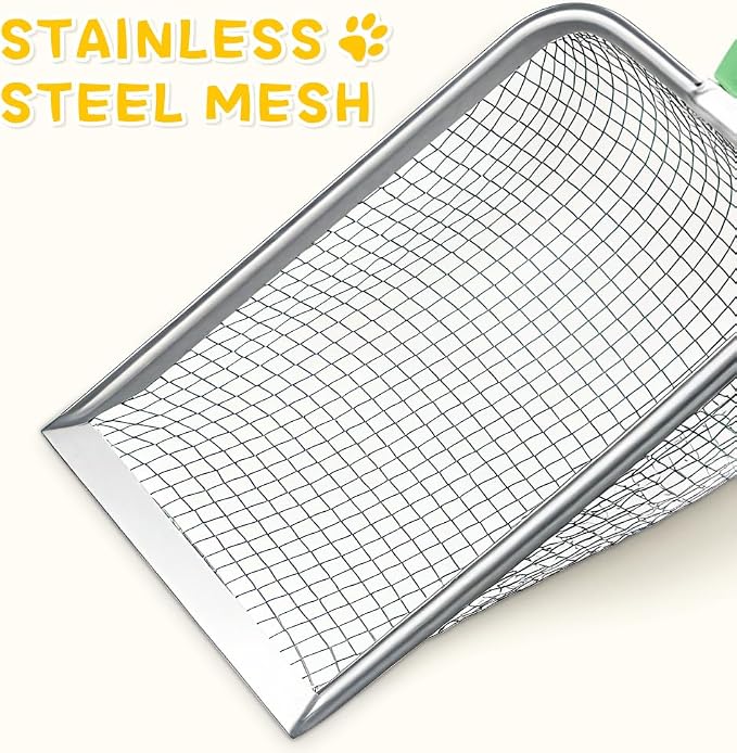 Metal Cat Litter Scoop, Sturdy Litter Cleaner Corner Shovel, Stainless Steel - Image 5