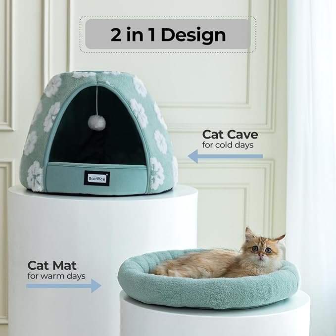 BALANCE Cat Beds for Indoor Cats, 2-in-1 Cat Bed Cave - Image 8