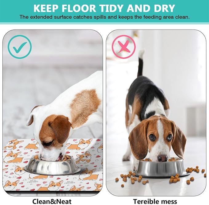 Corgi Dog Food & Water Mat, Pet Feeding Mat - Image 4