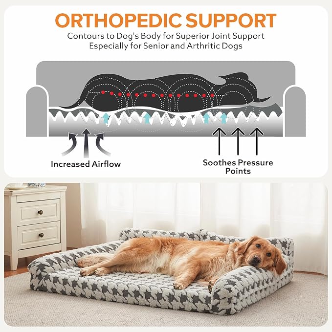 FURTIME Orthopedic Dog Beds Large Sized Dog, XXL Washable Memory Foam Pet Couch - Image 2