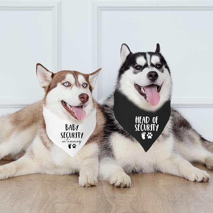 2 Pack Baby Security in Training and Head of Security, Dog Bandanas - Image 6