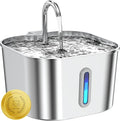 Cat Water Fountain Stainless Steel, 74oz/2.2L Automatic Cat Drinking Fountain by Lawfery