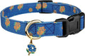 Cotton Handmade Dog Collar Cute and Distinctive Patterns Blue Rose by Fyeqyaou