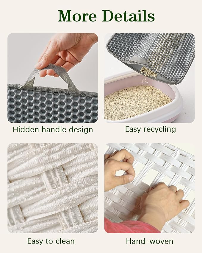 Cat Litter Box Enclosure Furniture, Handwoven Rattan Hidden Litter Box - Image 4