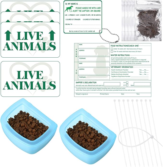 Eaasty 23 Pcs Pet Airline Travel Kit Kennel Travel Kit, Includes 4 Live Animal by Eaasty
