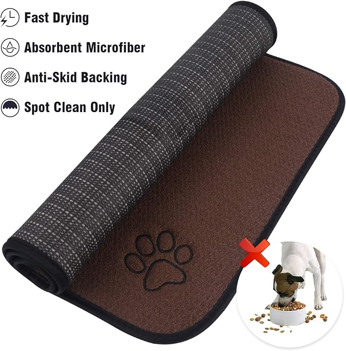 Sinland Microfiber Pet Bowl Food Mat Dish Drying Mat - Image 5