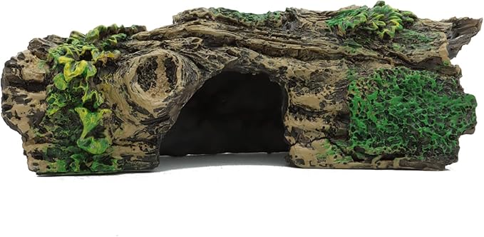 JIH Aquarium Decorations Resin Hollow Tree Trunk Ornament, Bettas House Cave - Image 3