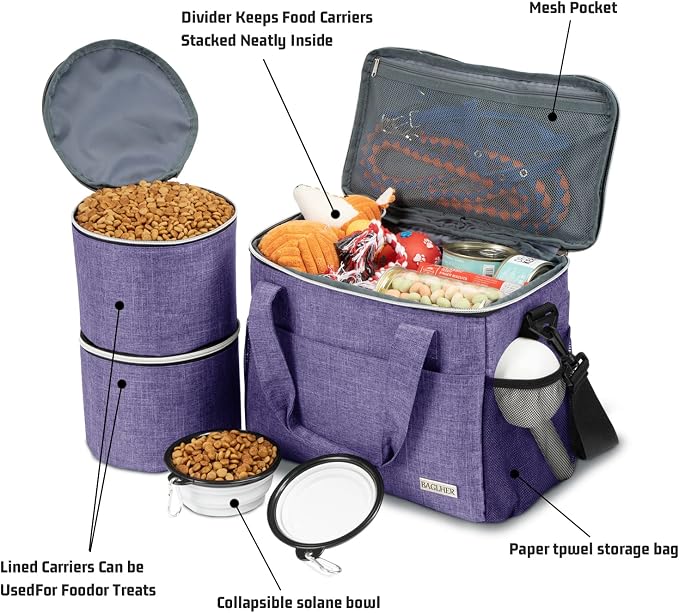 BAGLHER Dog Travel Bag Backpack Pet Supplies Backpack 5-Piece Set - Image 7