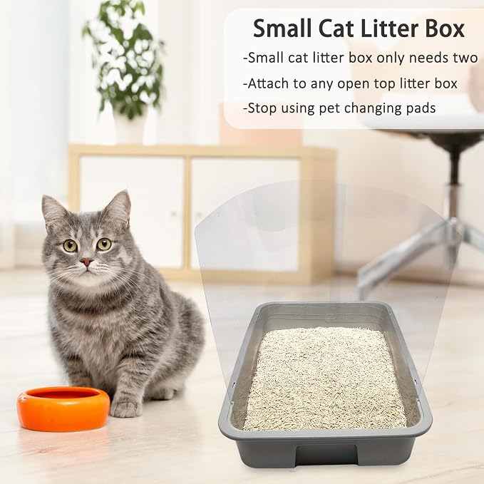 3PCS Cat Litter Box Pee Shields, Transparent Easy Clean Splash Guard - Image 7