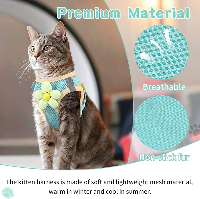 Cat Harness and Leash Set for Walking Escape Proof, Adjustable Kitten Harness - Image 4