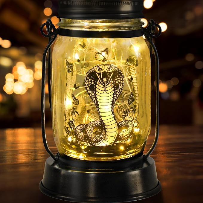 Snake Gifts for Women/Men Snake Solar Lanterns Mom Birthday King Cobra Snakes - Image 8