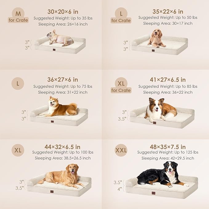 EHEYCIGA Orthopedic Dog Bed Medium Size Dogs, Memory Foam Dog Bed - Image 2