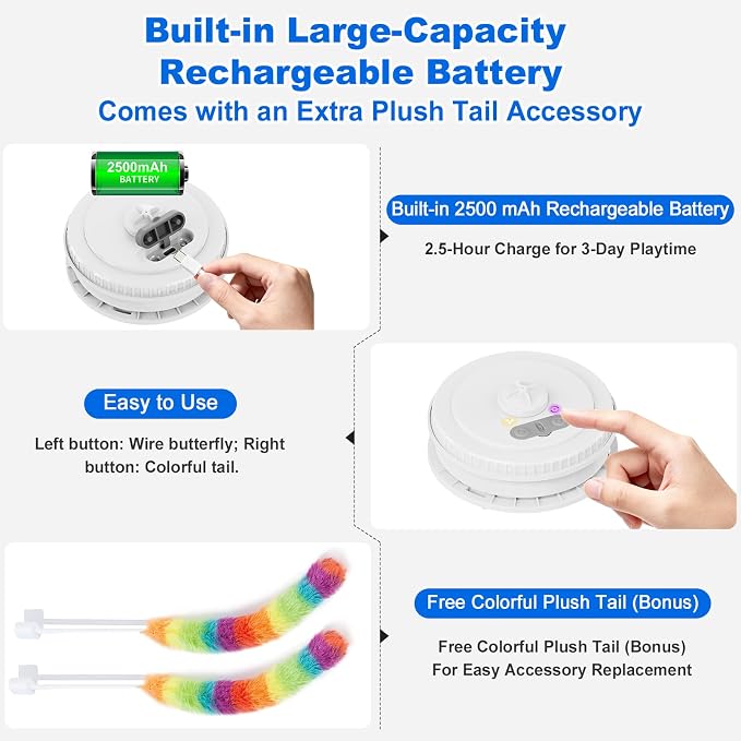Interactive Cat Toys for Indoor Cats, Rechargeable Touch Activated Hide and - Image 5