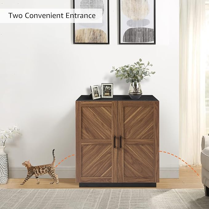 unipaws Cat Litter Box Enclosure Furniture - Image 2