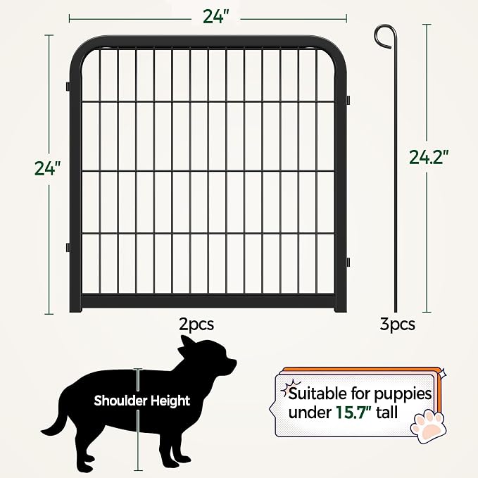 Yaheetech Dog Playpen, 24 inch 4 Panels Dog Pen - Image 2