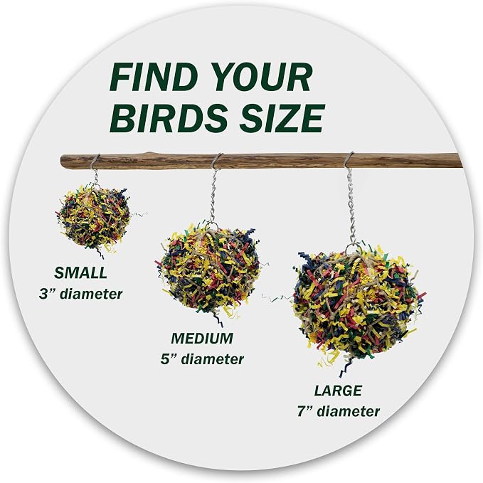 3” Super Shredder Ball Bird Toy - Image 4