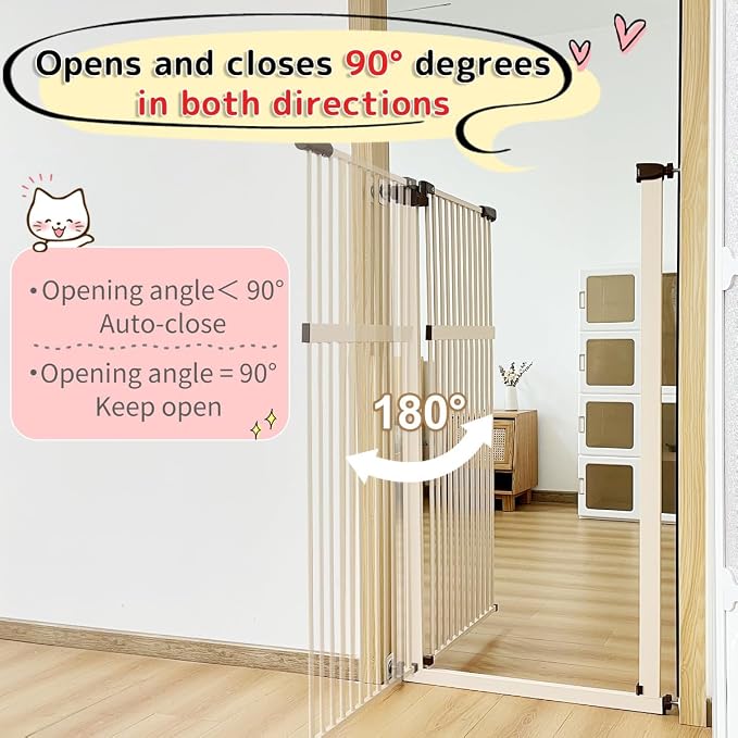 Lumizone Extra Tall Pet Gate 55.12" High Pressure Mounted 38.39"-59.24" Extra - Image 7