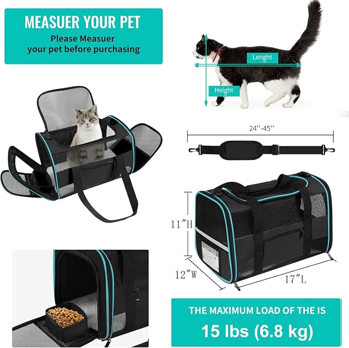 Cat Carrier Pet Carrier Airline Approved - Image 2