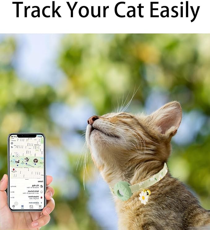 Breakaway Cat Collar with Airtag Holder, Kitten Collar with Apple Air Tag - Image 4