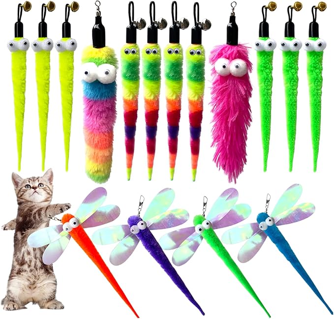 Cat Worm Teaser Toys Wand Attachments Fishing Pole Toy Refill by AcceLeah