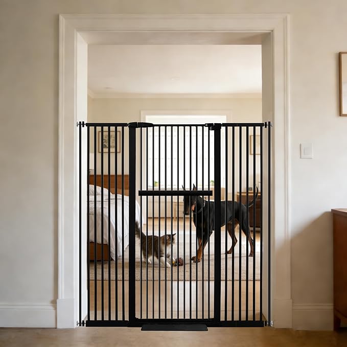 Lumizone Extra Tall Pet Gate 55.12" High Pressure Mounted 38.39"-59.24" Extra by Lumizone
