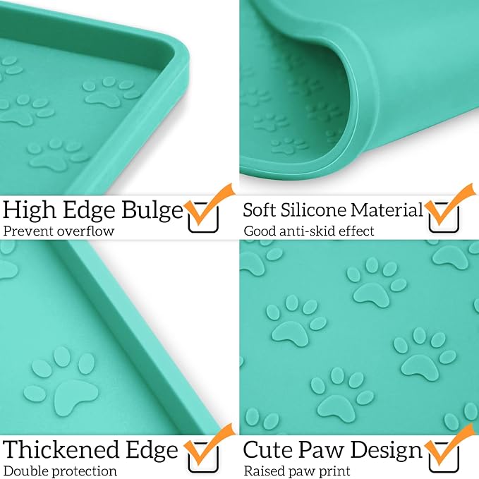 Ptlom Silicone Pet Placemat for Dog and Cat, Waterproof Non-Slip Pet Feeding - Image 4
