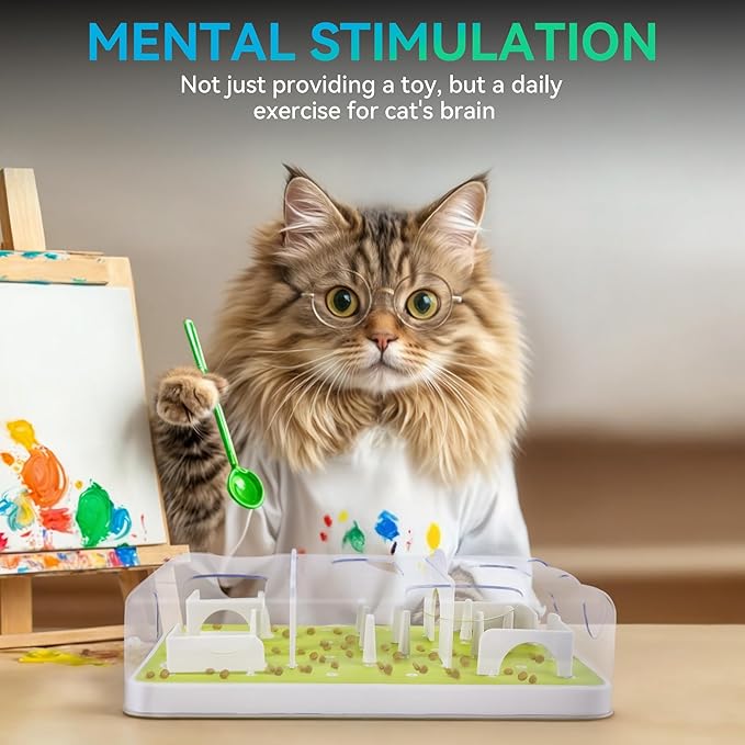 ALL FOR PAWS Interactive Cat Puzzle Feeder & Slow Feed Toy – Mental Stimulation - Image 5