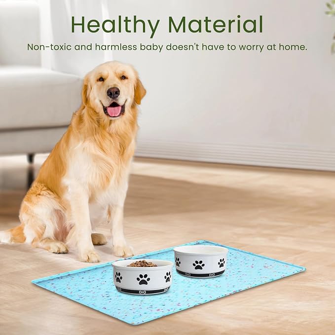 Ptlom Dog Food Mat Anti-Slip Dog Bowl Mats - Image 3