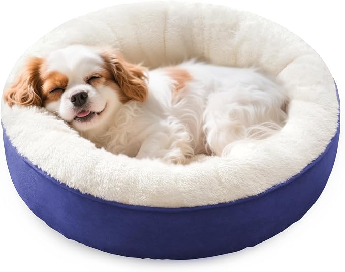 Love's cabin Round Donut Cat and Dog Cushion Bed, 25in Pet Bed by Lovescabin
