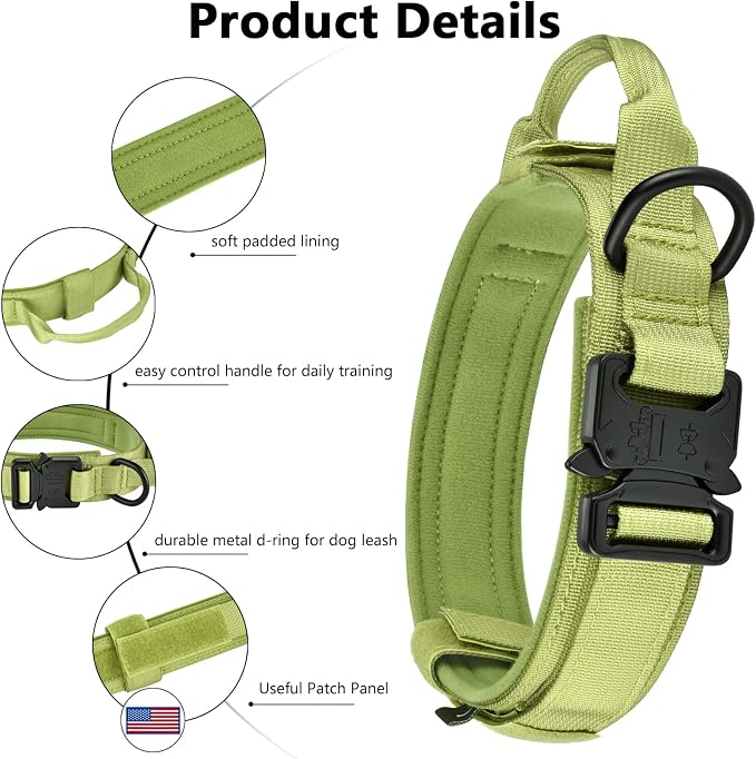 DAGANXI Tactical Dog Collar, Adjustable Military Training Nylon Dog Collar - Image 3