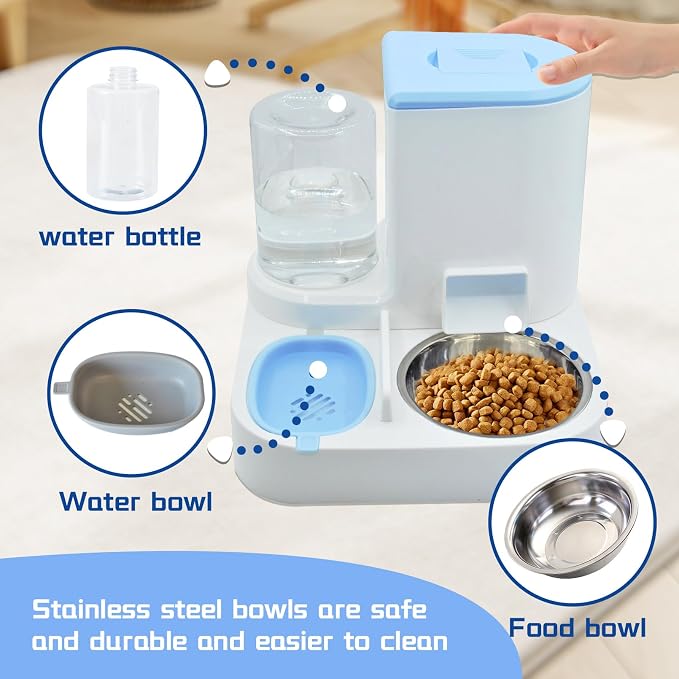 Automatic Cat Food and Water Dispenser Set 2 in 1, All-in-One Gravity Pet Feeder - Image 5
