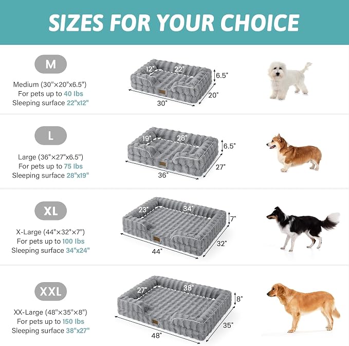 Orthopedic Dog Bed for Medium Small Size Dog, Soft and Warm Faux Fur Sofa for - Image 2