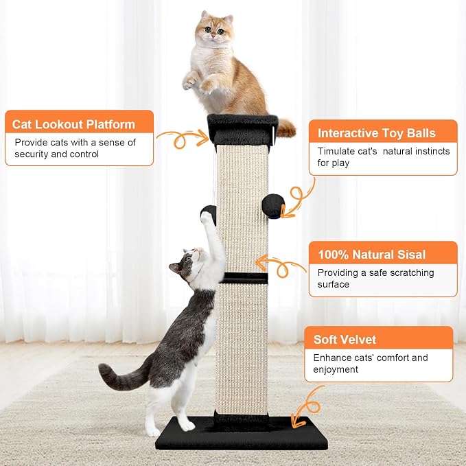 Cat Scratching Post 33 Inch Nature Sisal Cat Scratch Post - Image 4