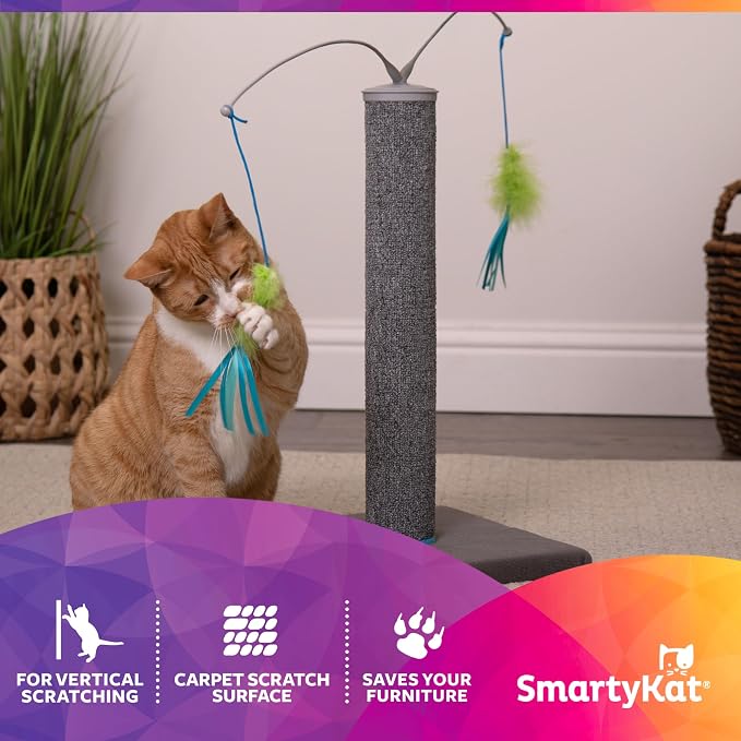 SmartyKat Scratch 'N Spin Carpet Cat Scratching Post - Image 2