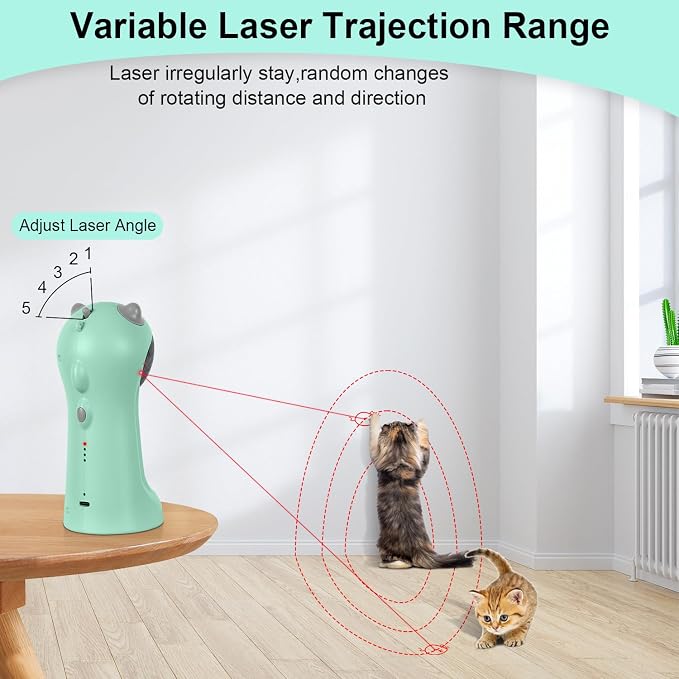 TBTeek Cat Toy, Motion-Activated, Rechargeable, 5 Fun Patterns, Random Rotating - Image 2