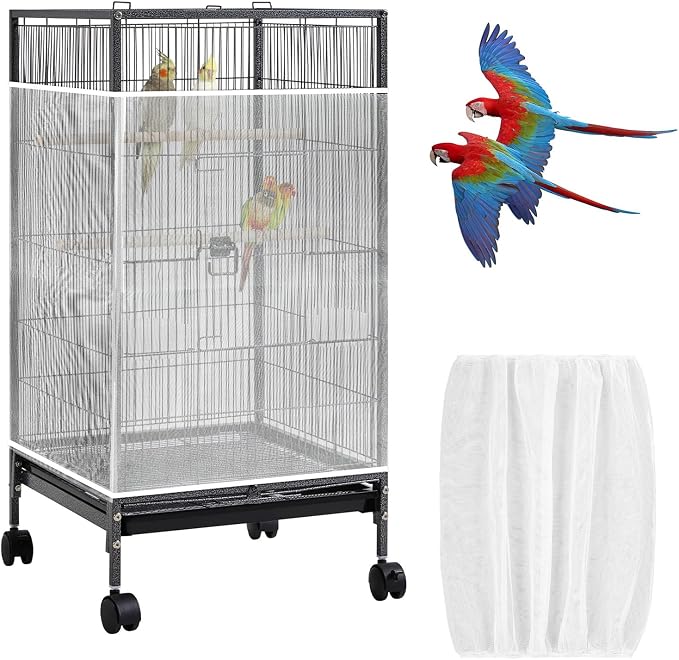 Universal Bird Cage Seed Catcher Net, Stretchy Band Skirts Bird Cage Net by Unknown