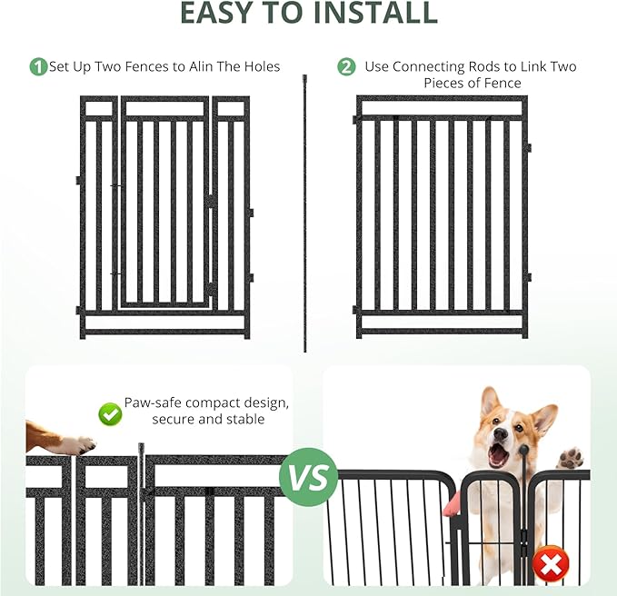 Dog Fence Outdoor for Yard Indoor Dog Playpen 40" Height 32 Panels Portable Dog - Image 3