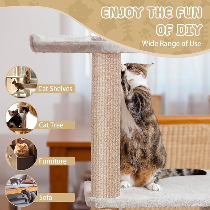 Climbing Cat Scratcher Mat Trimmable Cat Scratching Post Carpet 157.4’’x15.8’’ - Image 6