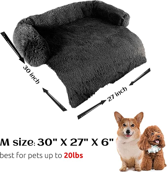 HACHIKITTY Calming Pet Sofa Bed Mat, Washable Plush Couch Cover - Image 5