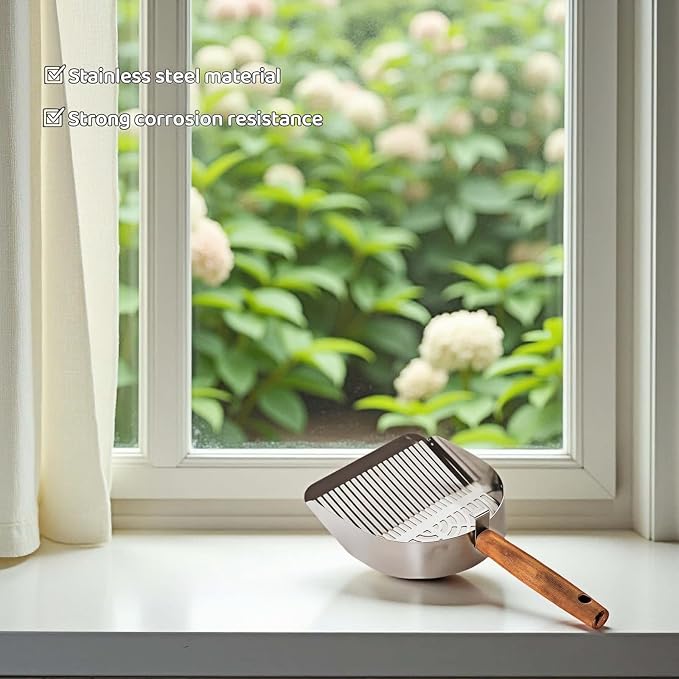 Premium Stainless Steel Cat Litter Scoop-Triple Guard Walls&Non-Stick Design - Image 9