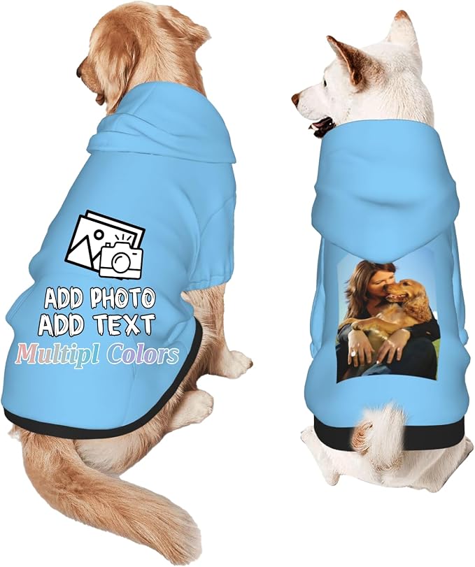 Custom Dog Hoodie Add Your Design Soft & Warm Personalized Photo Text Logo Name by Custom