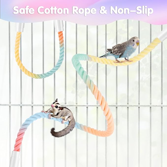 Bird Perch Rope, Interactive Birds Cage Accessories - Image 4