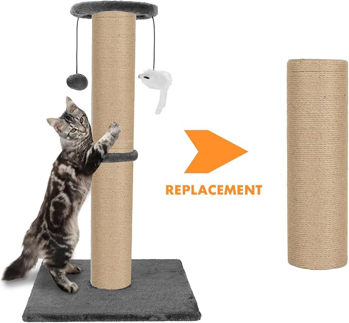 PowerKing Thick Natural Sisal Replacement Scratching Post, 15.7" Length - Image 5