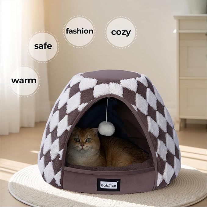 BALANCE Cat Beds for Indoor Cats, 2-in-1 Cat Bed Cave - Image 8