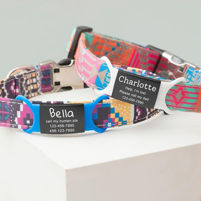 Anavia Slide On Silent Pet ID Tags, S/M/L/XL Personalized Black Stainless Steel - Image 8